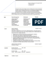 Project Manager CV Example 4