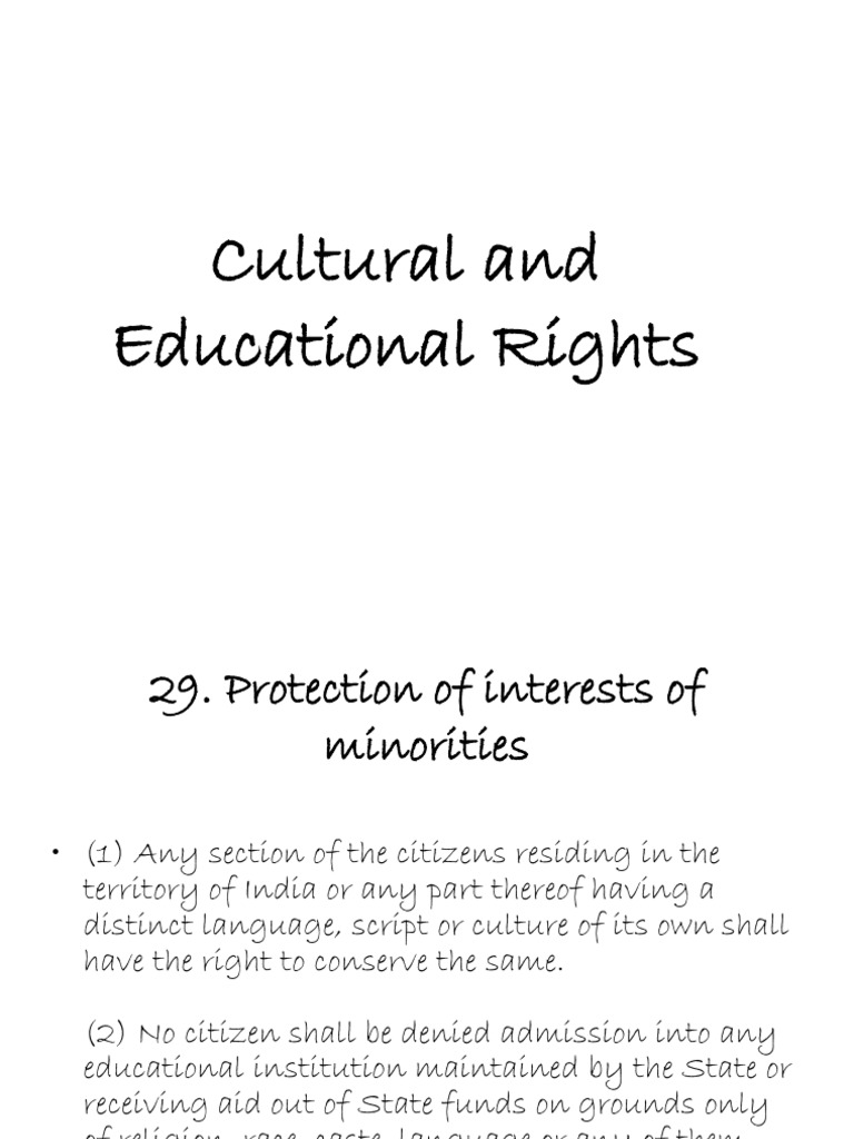 Cultural and Educational Rights in India | PDF | Minority Group ...