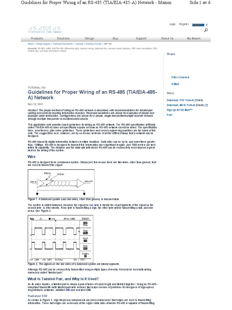 Maxim RS485 Appnote PDF | PDF | Telecommunications Engineering ...