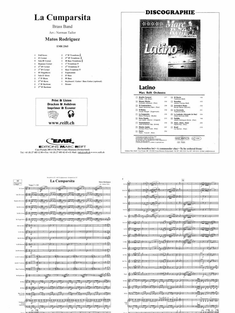 Cumparsita Brass Band sheet score