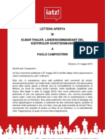 Elmar Thaler (SSB) Lettera Aperta a Paolo Campostrini
