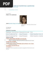 Gramática, palavras homonimas e paronimas