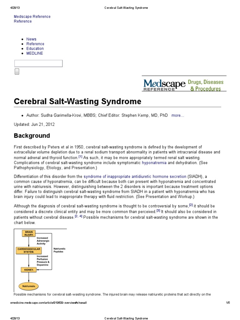 Cerebral SaltWasting Syndrome CSWS.pdf Endocrine System Health Care