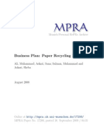 Business Plan - Paper Recycling Plant