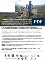 The Future For Reindeer Husbandry and Conservation in Mongolia's Biodiversity Hotspot