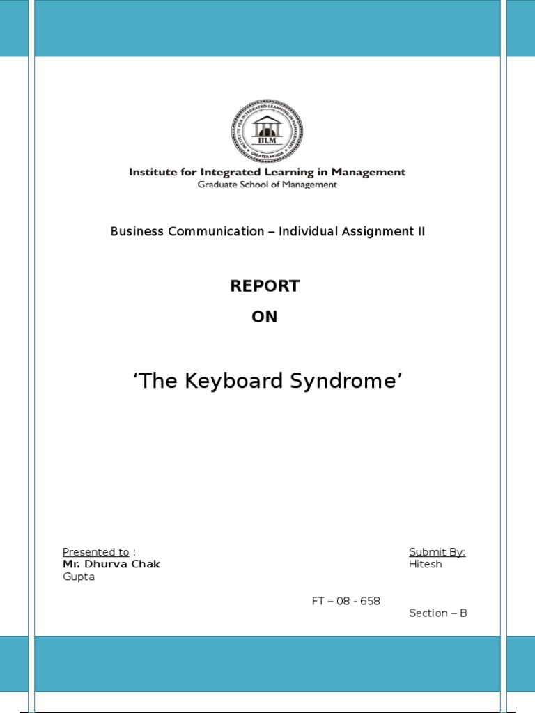 Business Communication KeyBoard Syndrome PDF Diseases And Disorders Clinical Medicine