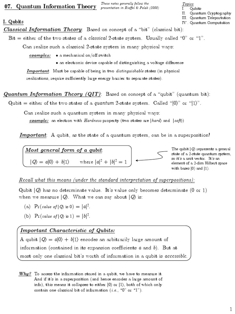 Quantum Information Theory Overview | PDF | Quantum Mechanics ...