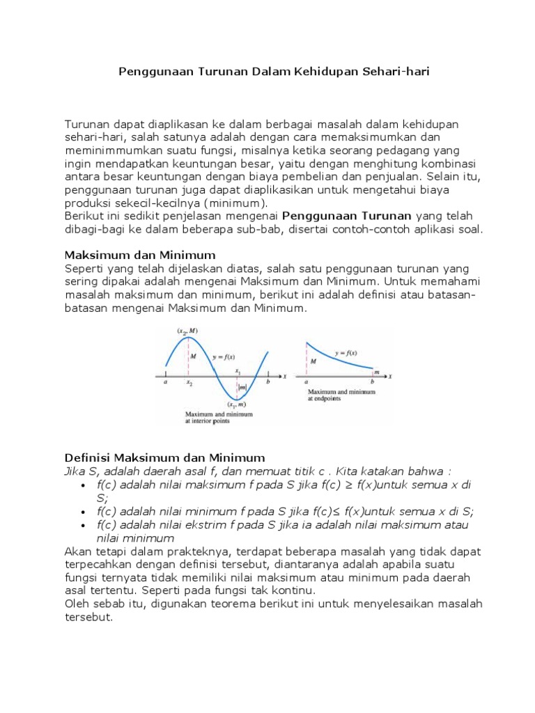 Penggunaan Turunan