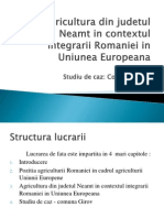 Agricultura Din Județul Neamț În Contextul Integrării României