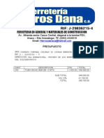 Presupuesto Hierros Dana c.A