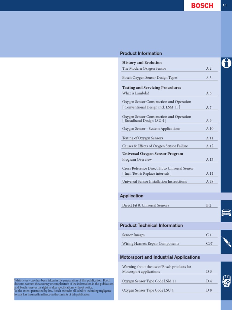 Bosch O2 Section - A | PDF