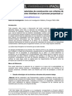 La selección de materiales de construcción con criterios de sustentabilidad