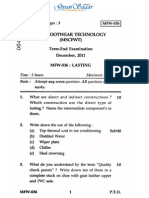 M.Sc. Footwear Technology (MSCFWT) : cN1 vr-4 .714 Term-End Examination December, 2011 Mfw-036: Lasting