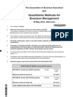 Quantitative Methods For Business Management: The Association of Business Executives QCF