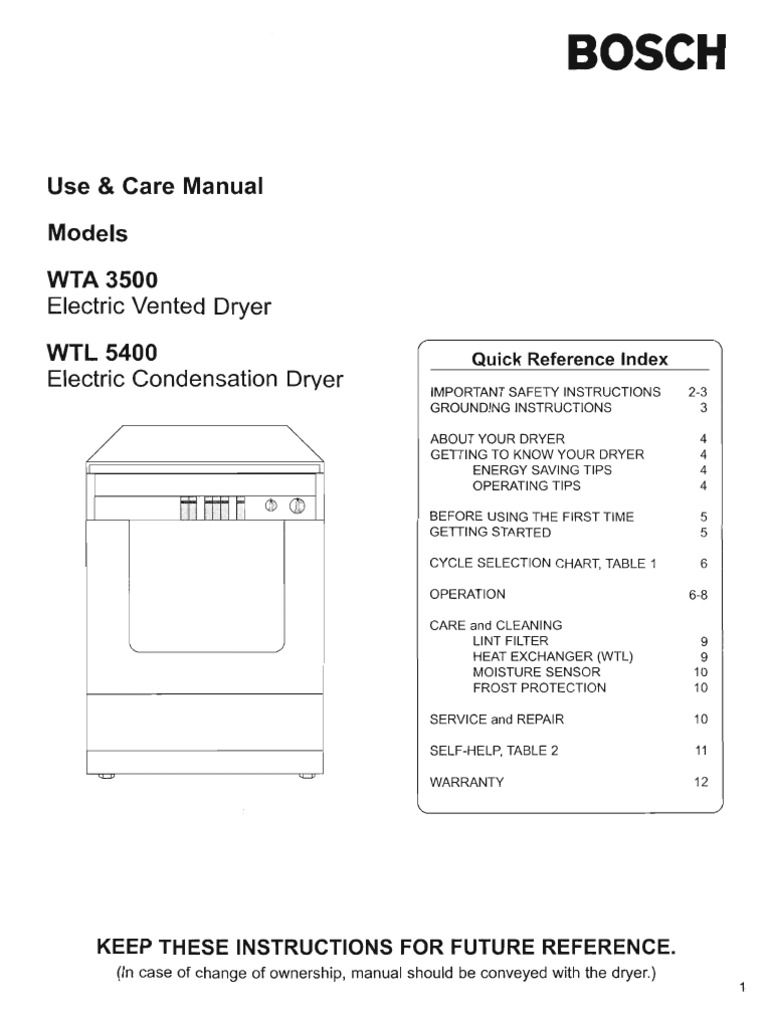 Bosch Wtl 6401 Manual Arts