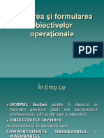 Stabilirea Si Formularea Obiectivelor Operationale