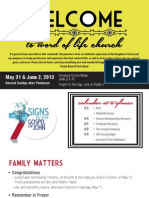 Church Bulletin For May 31 & June 2, 2013