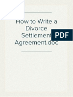 How To Write A Divorce Settlement Agreement