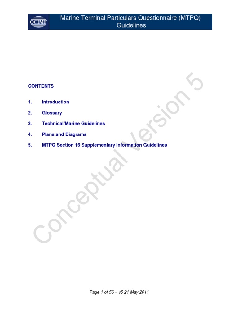 MTPQ Guidelines for Terminal Operators | PDF | Tide | Oil Tanker