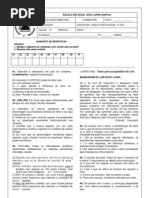 Prova bimestral -  2º ano 2 Bimestre