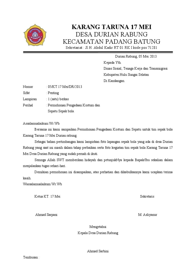 Proposal Kostum & Sepatu