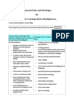Characteristics and Strategies-Learning Styles