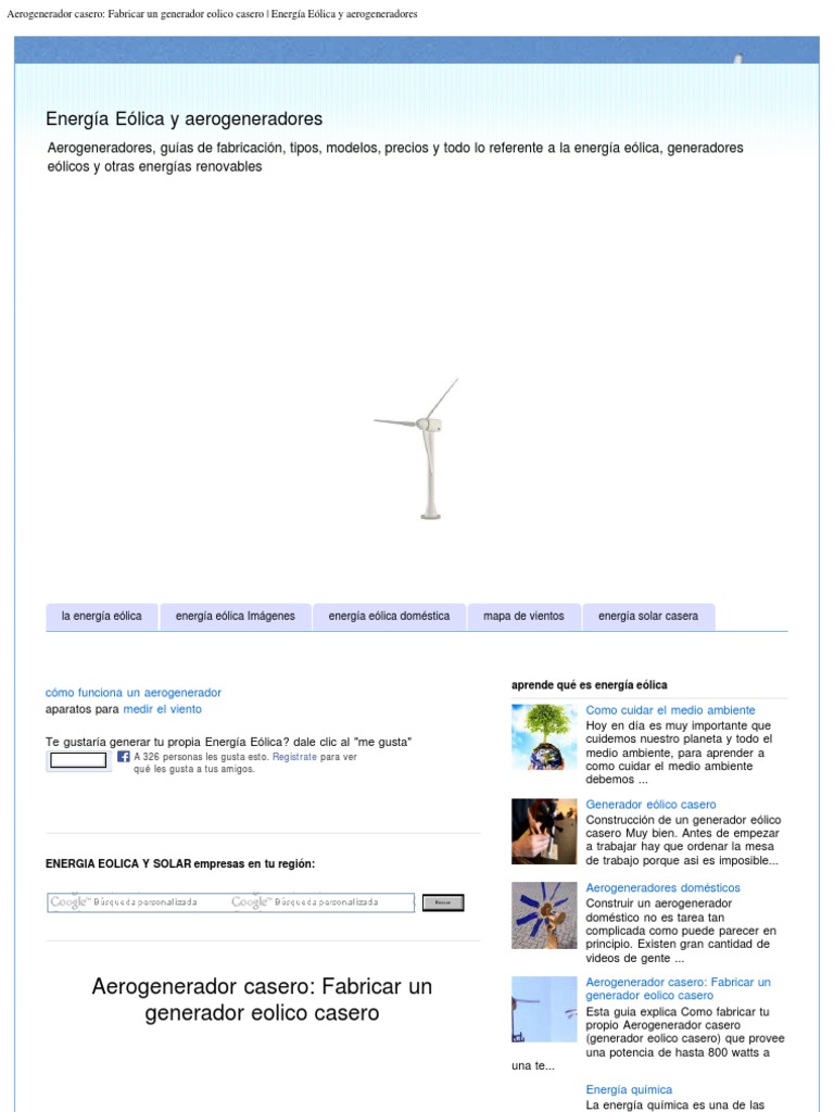 Aerogenerador Casero 2 | PDF | Turbina eólica | Energía eólica