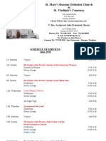 Schedule of Divine Services - June, 2013
