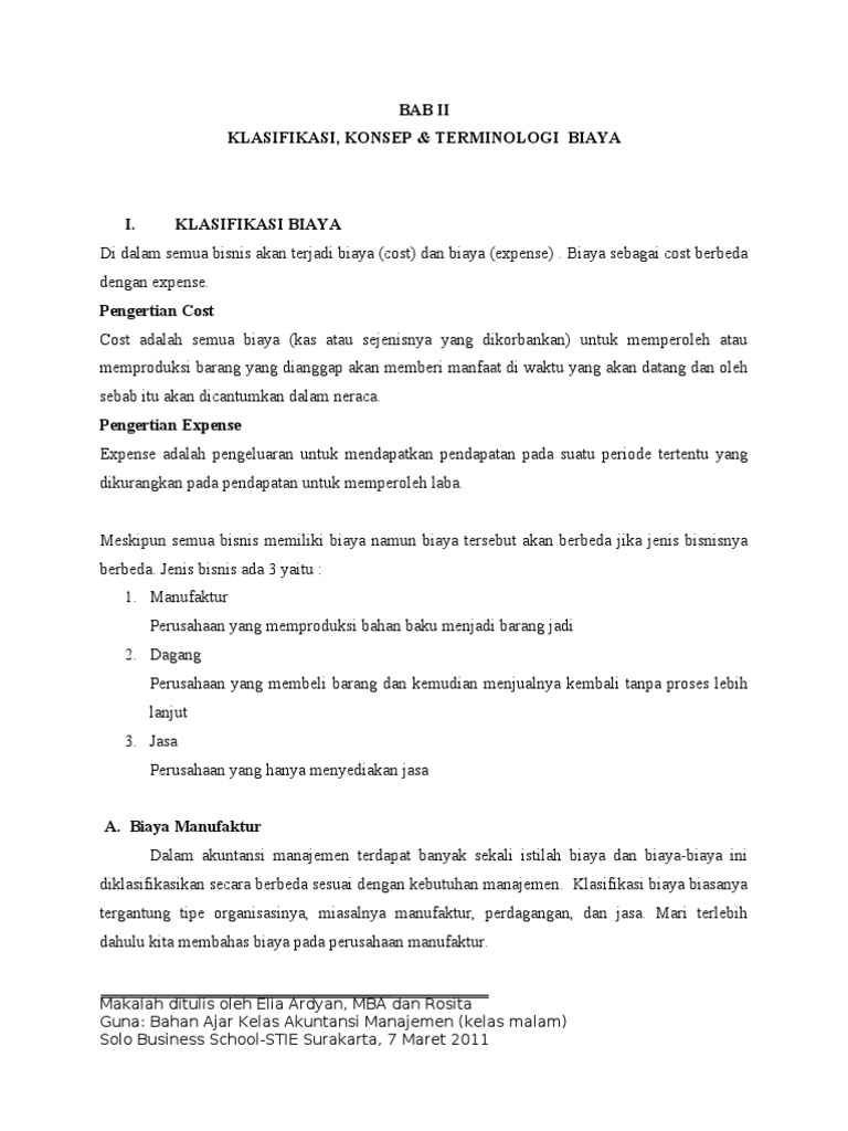Makalah Akuntansi Biaya Dan Pengertian Biaya Contoh Makalah