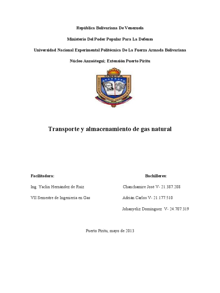 Medios de Transportes Del Gas | PDF | Gas natural licuado | Gases