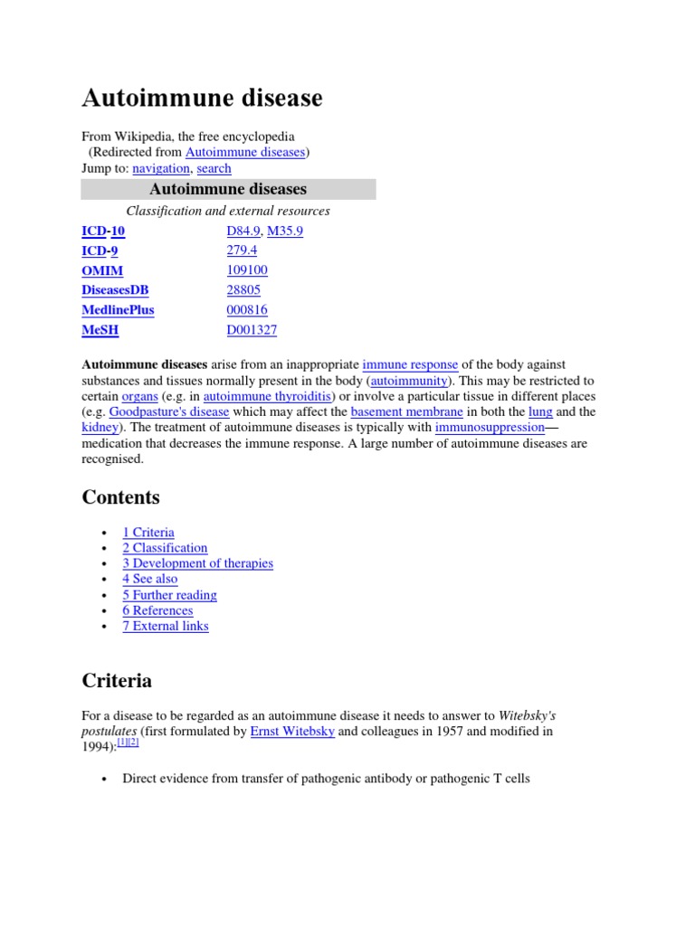 Autoimmune Disease | PDF | Autoimmunity | Autoimmune Disease