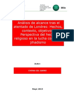 Análisis de Alcance Tras El Atentado de Londres: Hechos, Contexto, Objetivos. Perspectiva Del Hecho Religioso en La Lucha Contra El Jihadismo