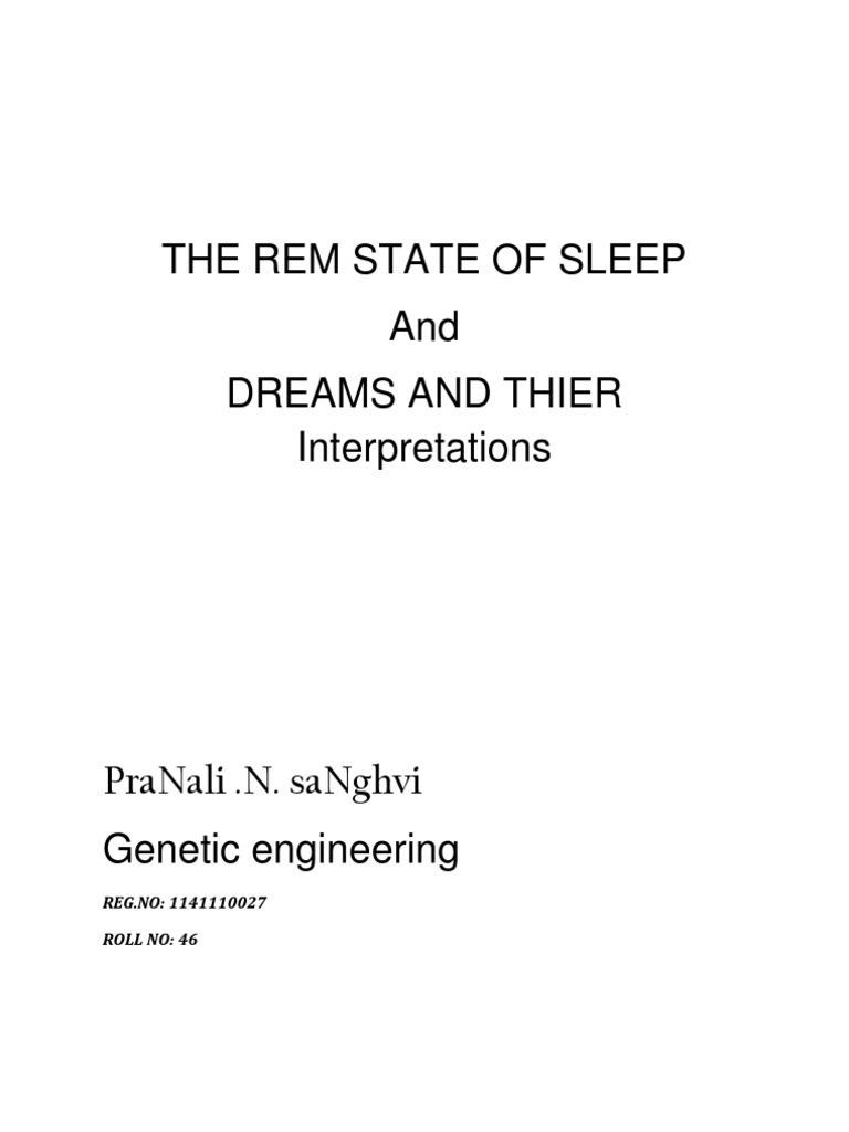 REM Sleep and Dream Interpretations | PDF | Self-Improvement | Wellness