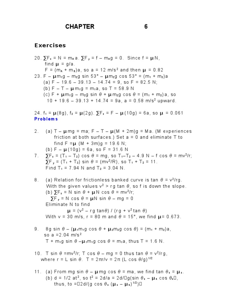 Friction and Forces in Physics Exercises | PDF