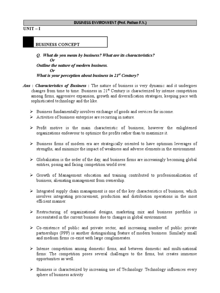 Business Environment Notes | PDF | Economics | Economic Growth