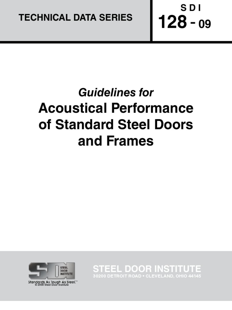 Sdi 128 Standard Steel Doors And Frames Sound Decibel
