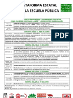 Calendario de Movilizaciones Plataforma Estatal Por La Escuela Publica