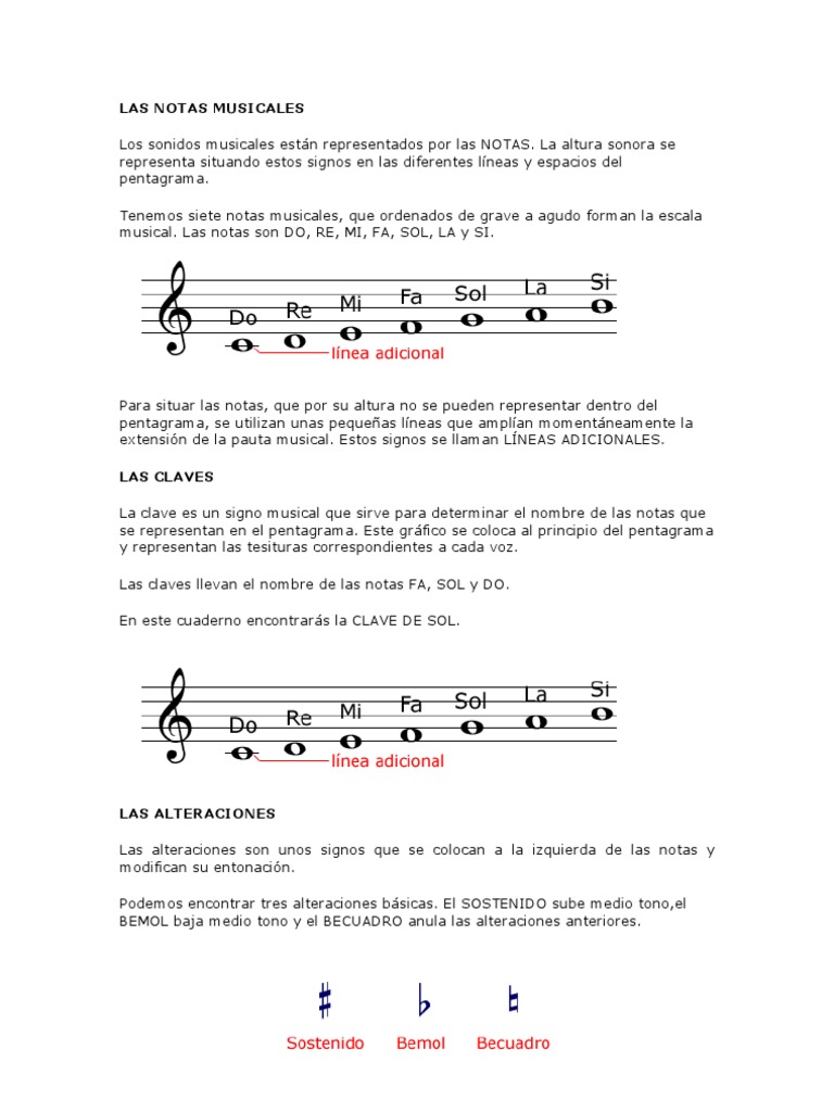 Las Notas Musicales | PDF | Clave | Tempo