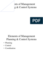 Elements of Management Planning & Control Systems