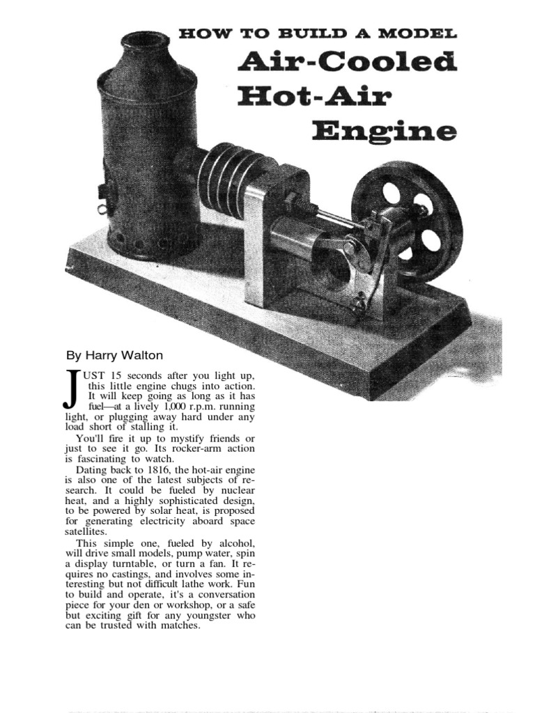 Simple Hot Air Engine Plans | PDF | Screw | Engines