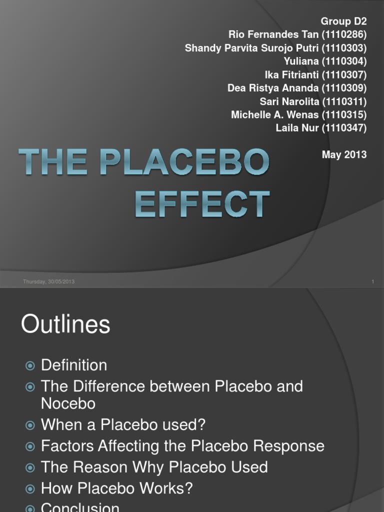 THE PLACEBO EFFECT.ppt Placebo Dose (Biochemistry)
