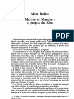 Badiou A Propos Du Zéro