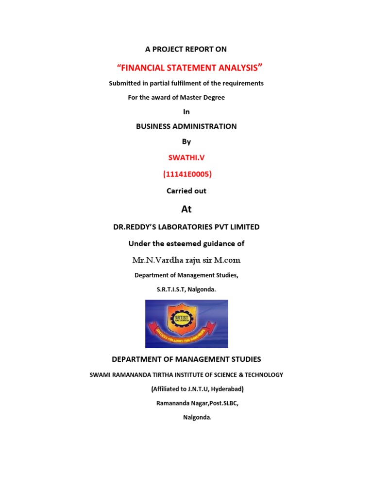 Financial Statement Analysis of Dr. Reddy's | PDF | Equity (Finance ...