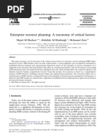 Enterprise Resource Planning - A Taxonomy of Critical Factors