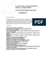 Informe Sobre La Situación de Pueblos Indígenas (Organizaciones de DDHH)