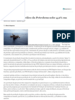 Produção de petróleo da Petrobras sobe 4,2% em abril ante março