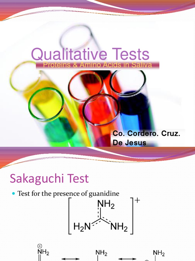 Qualitative Tests PDF Amino Acid Amine