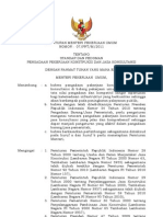 PermenPU Nomor 07 Tahun 2011 Tentang Standar Dan Pedoman Pengadaan Pekerjaan Konstruksi Dan Jasa