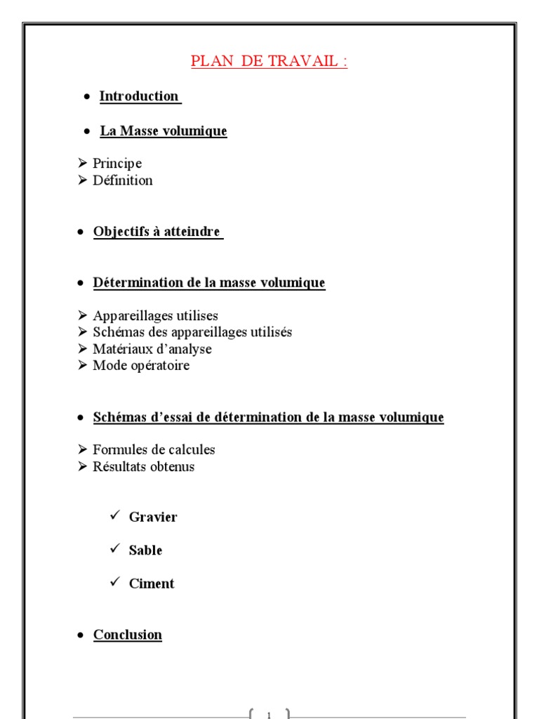 Tp 1 La Masse Volumique Densite Porosite