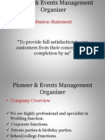 Pioneer Events Management Organizer Marketing Plan